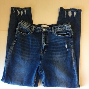 Vervet Los Angeles Classic Blue Distressed Women High Waist Jeans Chic Size 30